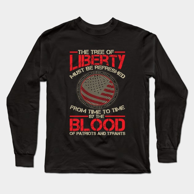 Tree of Liberty Blood of Tyrants Long Sleeve T-Shirt by ThirdEyeAerial